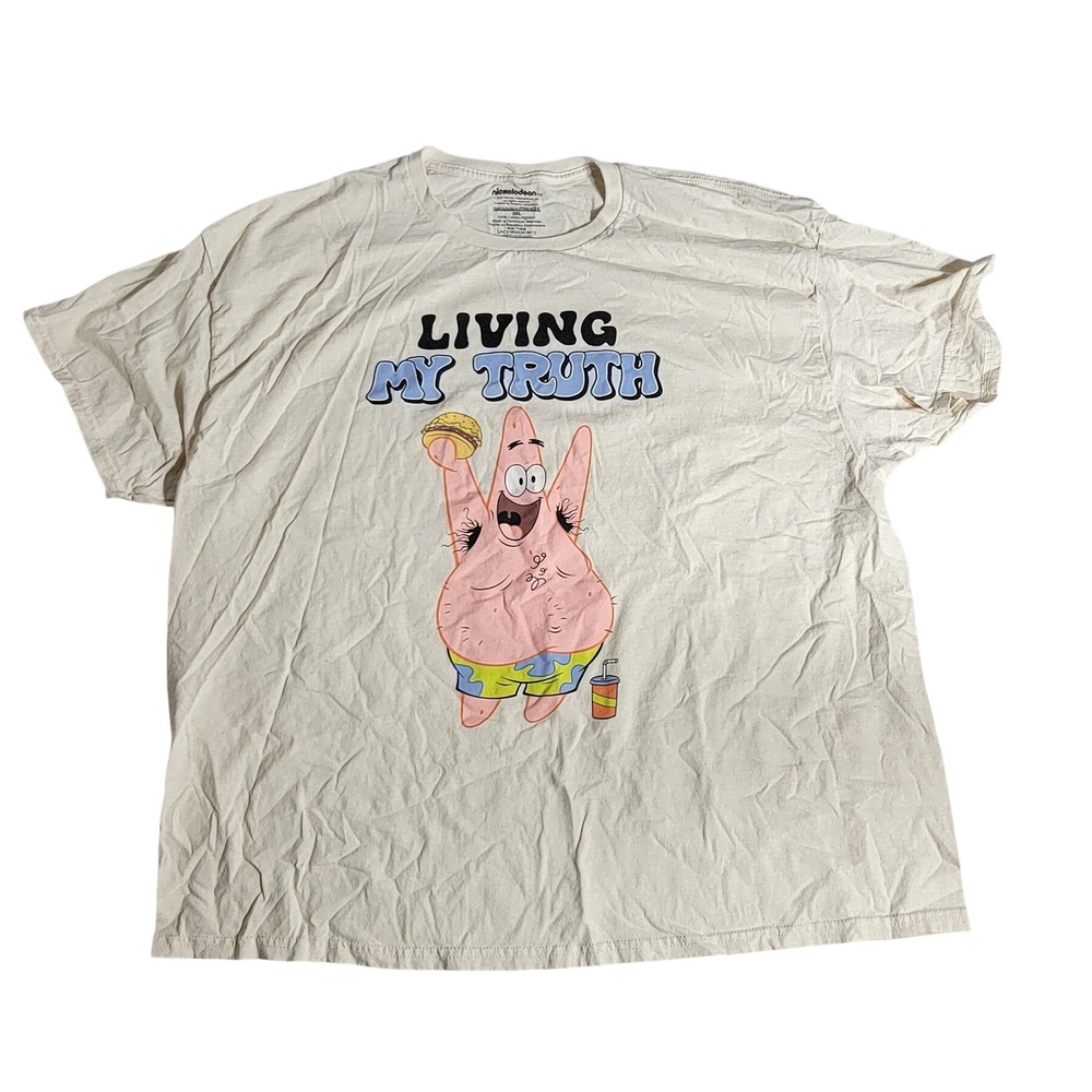 Nickelodeon Patrick Star Living My Truth Graphic T-Shirt Cream 3XL